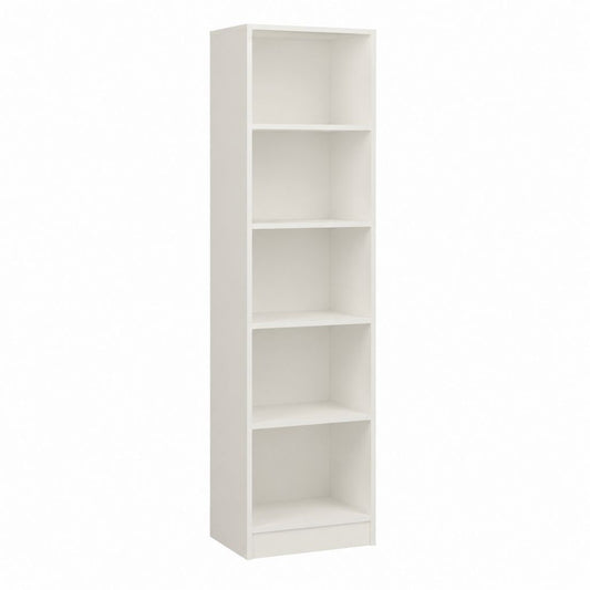 Bibliothèque étagère 5 niveaux blanche en panneau de particules mélaminé 180 x 40 x 30 cm